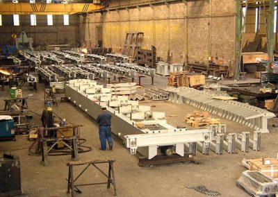 Carro transferidor y mesas de rodillos